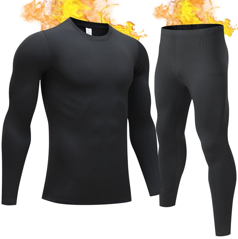TEEPIRE Mens Thermal Underwear Set with Lightweight Ultra Soft Fleece Lined,Long John Set, Skiing Base Layer - Image 1